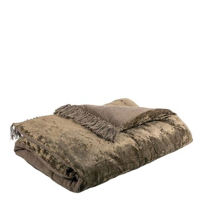 Linge de lit - Futon PAULA velours irisé taupe - BLANC D'IVOIRE