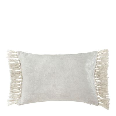 Fabric cushions - PAULA white iridescent velvet cushion cover - BLANC D'IVOIRE