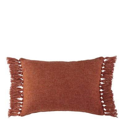 Coussins textile - Housse de coussin PAULA velours irisé orange brûlé - BLANC D'IVOIRE