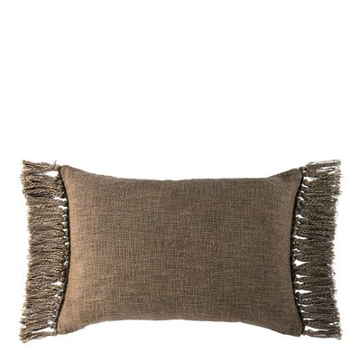 Coussins textile - Housse de coussin PAULA velours irisé taupe - BLANC D'IVOIRE