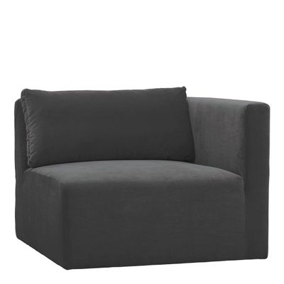 Sofas - LOU sofa dark gray cotton velvet right module  - BLANC D'IVOIRE