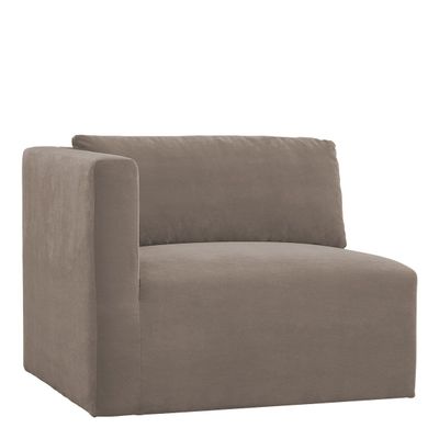 Sofas - LOU sofa taupe cotton velvet left module  - BLANC D'IVOIRE