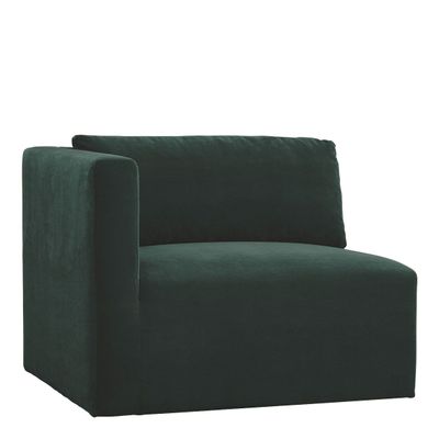 Sofas - LOU sofa forest green cotton velvet left module  - BLANC D'IVOIRE