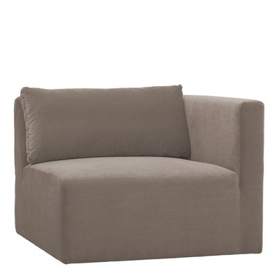 Sofas - LOU sofa taupe cotton velvet right module  - BLANC D'IVOIRE