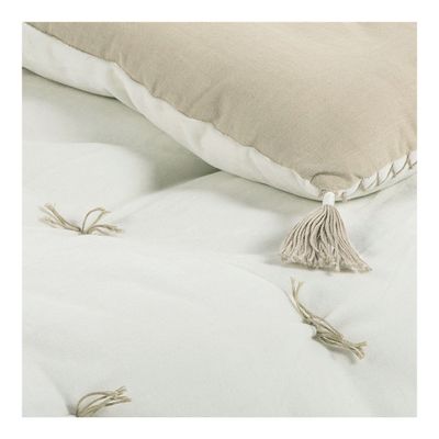 Bed linens - MATTEO white cotton velvet futon  - BLANC D'IVOIRE