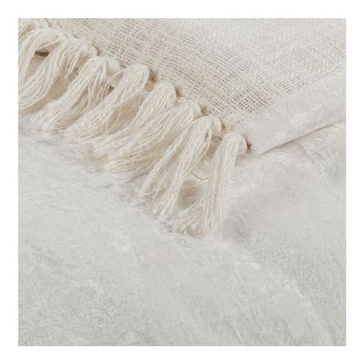 Linge de lit - Futon PAULA velours irisé blanc  - BLANC D'IVOIRE