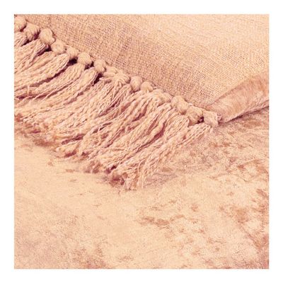 Linge de lit - Futon PAULA velours irisé blush  - BLANC D'IVOIRE