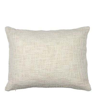 Fabric cushions - GALETS polycotton cushion cover embroidered pink and curry - BLANC D'IVOIRE