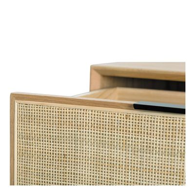 Commodes - Commode AUGUSTIN chêne clair et cannage  - BLANC D'IVOIRE