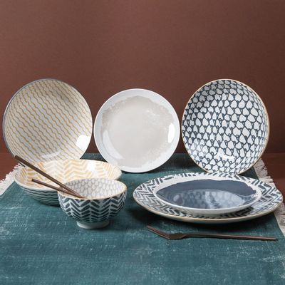 Platter and bowls - 18-piece porcelain dinner service, Soho - GALILEO SPA