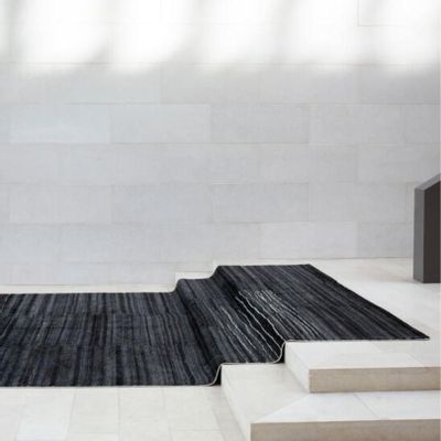 Design carpets - Landscape Rug - Fields, Charcoal - REZAS RUGS