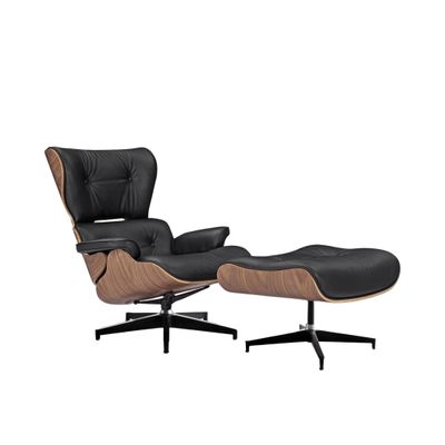 Fauteuils - Fauteuil Lounge Magnum - Noyer et Cuir Italien - VIBORR