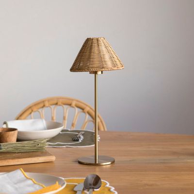 Table lamps - Rattan cordless table lamp - MAHE HOMEWARE