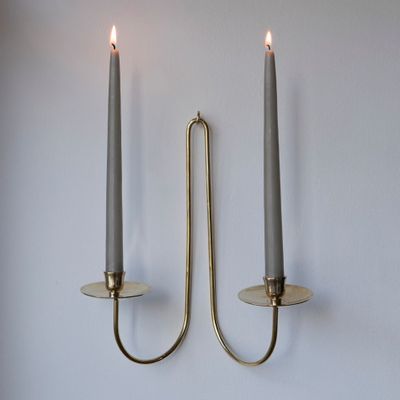 Decorative objects - DOUBLE ARM BRASS CANDLEHOLDER - MAHE HOMEWARE