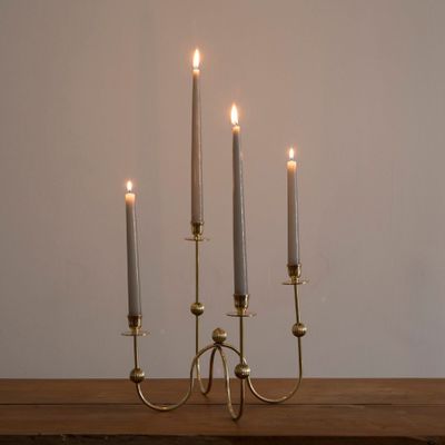 Decorative objects - Multiple brass candle holder - MAHE HOMEWARE