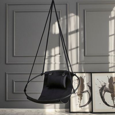 Transats - Fauteuil Suspendu en Similicuir — Noir - MERN LIVING