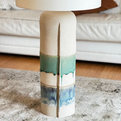 Ceramic - SCULPTURAL TOTEM LAMP - CLAIRE POUJOULA