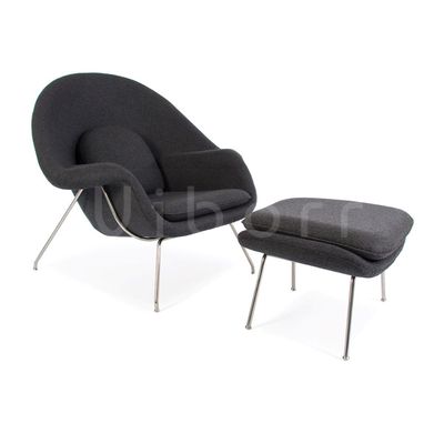 Fauteuils - Fauteuil Lounge Vobsen - Tissu Gris - VIBORR