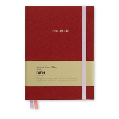 Stationery - Fashion Basic Cotton/Satin Notebook in Rust - BIEN MOVES