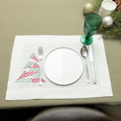 Placemats - Classic Holiday Tree Placemat Set of 2 - HYA CONCEPT STORE