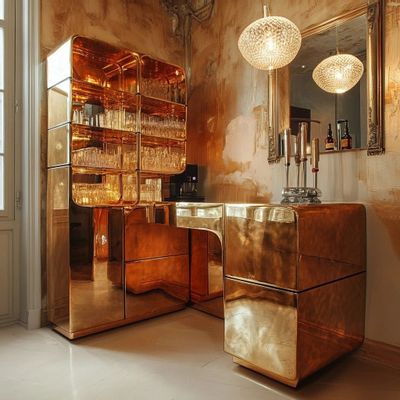 Wardrobe - Bar - brass - ART-APPLIQUÉE - GRIET VAN MALDEREN