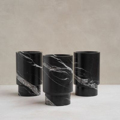 Wine accessories - BLACK MARBLE VASE - WINE COOLER - KIWANO CONCEPT