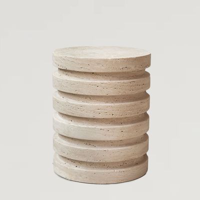 Other tables - TRAVERTINE LAYER STOOL SIDE TABLE - KIWANO CONCEPT