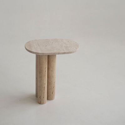 Other tables - TRAVERTINE TRIO OVAL SIDE TABLE - KIWANO CONCEPT