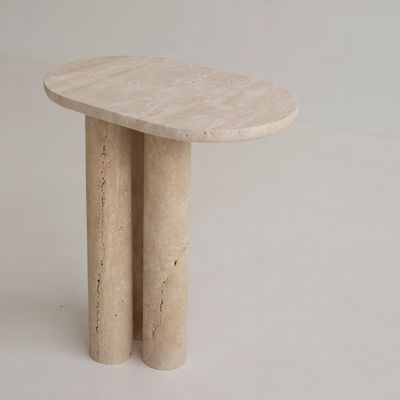 Other tables - TRAVERTINE TRIO OVAL SIDE TABLE - KIWANO CONCEPT