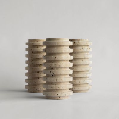 Vases - TRAVERTINE LAYER VASE - KIWANO CONCEPT