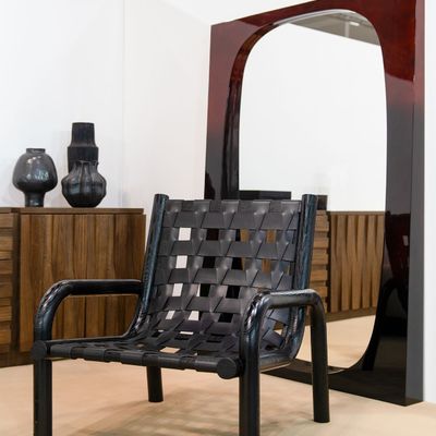 Hotel bedrooms - Constantin Full Lenght Rectangular Floor Mirror in Lacquered Wood - DUISTT