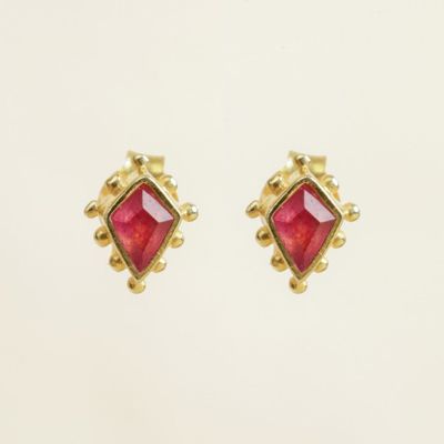 Bijoux - Boucle d'oreille en rubis guarani 3x4mm cerf-volant g.pl - MUJA JUMA