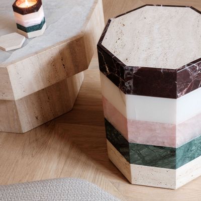 Coffee tables - Gisou Stripe Side Table - STUDIO GAÏA