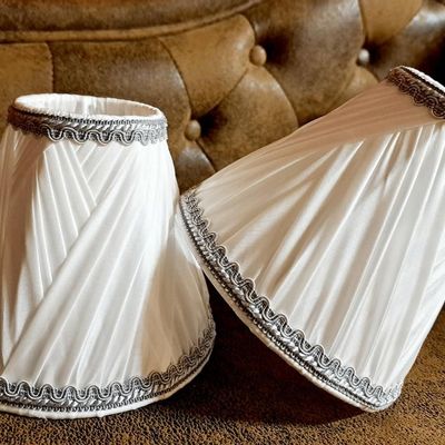 Decorative objects - Cross pleated lampshade in white silk pongee - BELLE EPOQUE