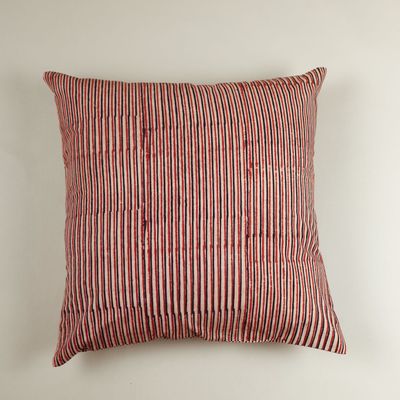 Fabric cushions - Housse de coussin imprimée à la main à rayures rustiques - NINÉH