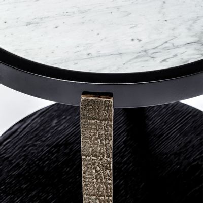 Other tables - Ida Side Table Sand-brushed Oak and Cast Bronze - DUISTT