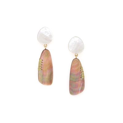 Jewelry - Earrings with white and brown mother-of-pearl - CALLIOPE - NATURE BIJOUX