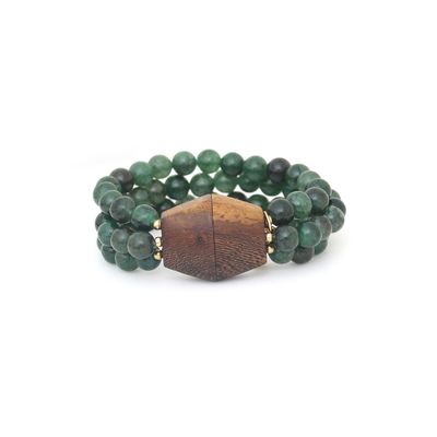 Bijoux - Bracelet 3 rangs fermoir aimanté – AVENTURINE - NATURE BIJOUX