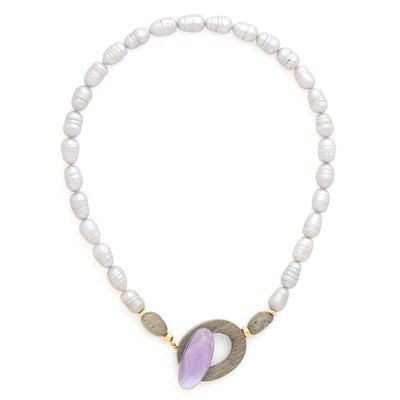 Bijoux - Collier court avec fermoir à l'avant – LAVENDER - NATURE BIJOUX