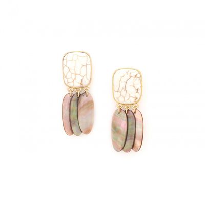 Jewelry - Post earrings with 3 brown mother-of-pearl dangles – ALHAMBRA - NATURE BIJOUX