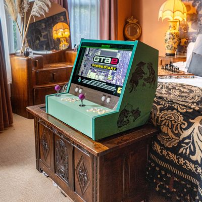 Decorative objects - MINATO: Retro Gaming Cabinet, 1000+ Arcade Games, "Emerald Green" - MAISON ROSHI - LUXURY ENTERTAINMENT CABINETS