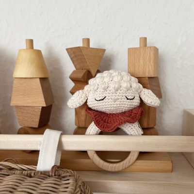 Toys - Luka the Lamb Teething Ring I cherry red - PATTI OSLO