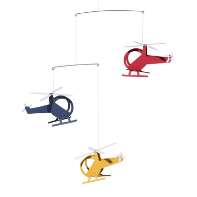 Children's decorative items - Helicopter mobile, hanging paper decoration - LIVINGLY