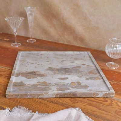 Decorative objects - Ataca Marble Square Tray - BE HOME