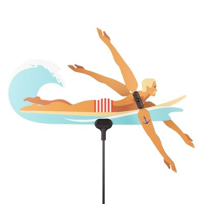 Outdoor decorative accessories - Dan Summer Surfer Weather Vane - LES RITOURNAILES