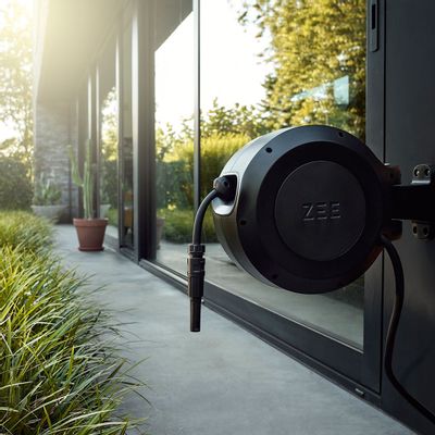 Accessoires de jardinage - MIRTOON10 noir - dévidoir tuyau 10m - ZEE