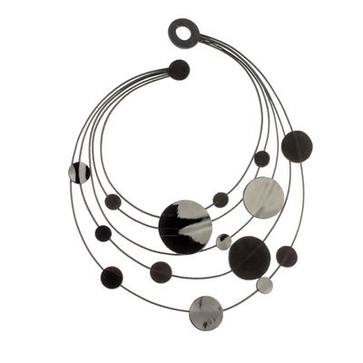 Jewelry - "Orbiting Elegance: The Cosmic Leather Necklace" - 7PM LEATHER JEWELS