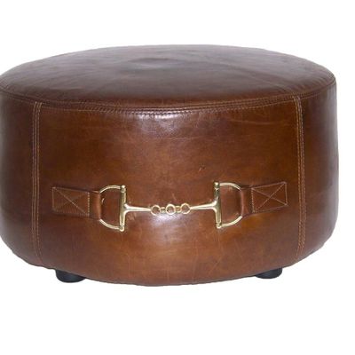 Tabourets - Pouf L'Orfèvre Cigare en cuir vintage - Style industriel et confortable - JP2B DECORATION