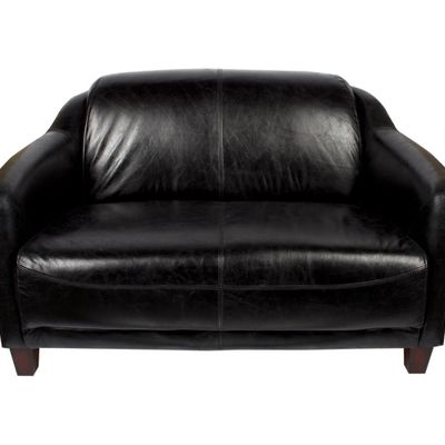 Sofas - Title: Gentleman Black Sofa in Leather - Elegant and Robust Design - JP2B DECORATION
