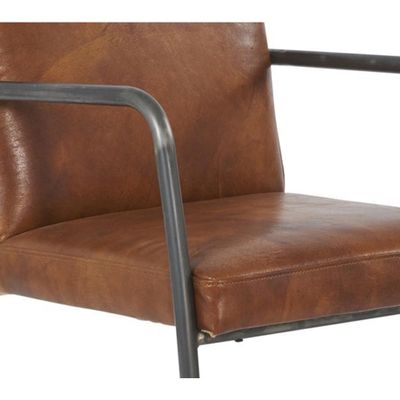 Armchairs - Dakota Armchair in Vintage Leather - Industrial and Comfortable Design - JP2B DECORATION